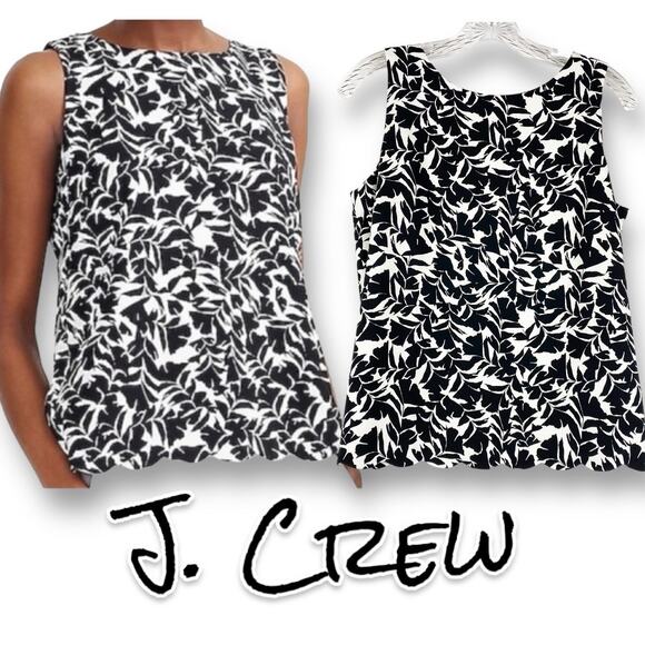J Crew Scalloped Hem Split Back Floral Sleeveless Blouse Womens Size XS - Picture 1 of 10